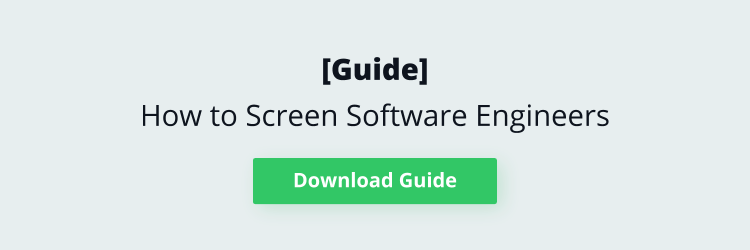 Banner reading "[Guide] How to screen software engineers"