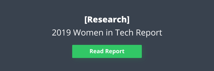 Banner reading "[Research] 2019 Women In Tech Report"