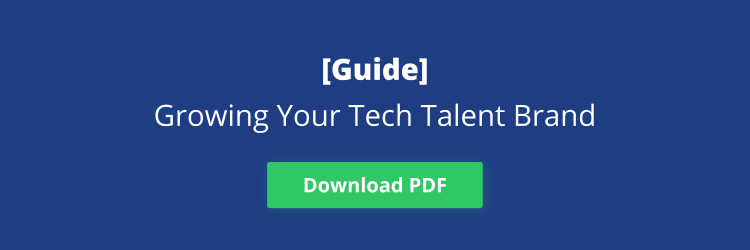 Download button for guide titled "Growing Your Tech Talent Brand"