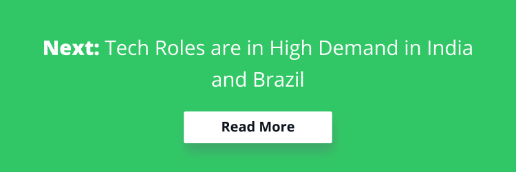 Banner reading "Next: Tech Roles are in High Demand in India and Brazil"