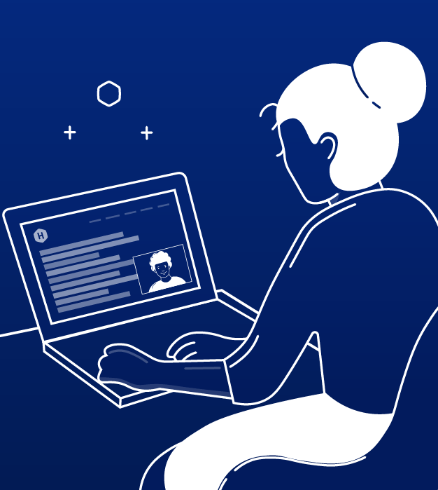 Illustration of woman coding on CodePair platform