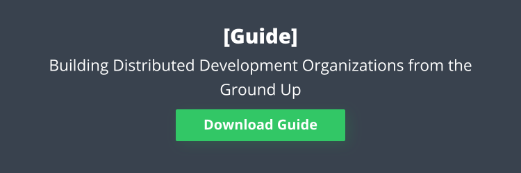 Banner reading "[Guide] Building Distributed Development Organizations from the Ground Up"