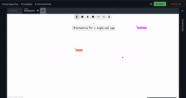 A GIF showing how a virtual whiteboard works