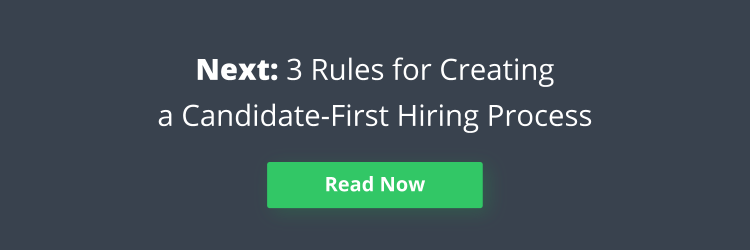 Banner reading "3 Rules for Creating a Candidate-First Hiring Process"