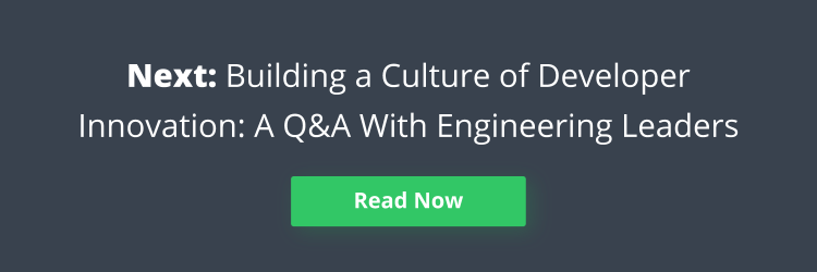 Banner reading "Next: Building a Culture of Developer Innovation: A Q&A with Engineering Leaders"