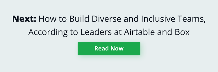 Banner reading "Next: How to build diverse and inclusive teams, according to leaders at Airtable and Box"