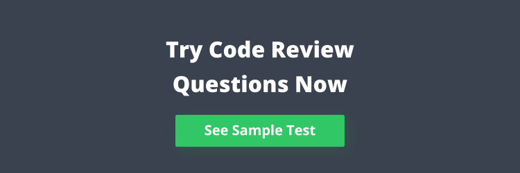 Banner reading "Try Code Review Questions Now"
